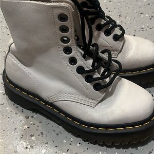 Dr Martens White Lace-Up Boots